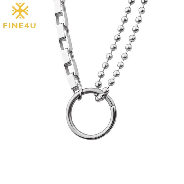 fine4u n426 stainless steel round circle pendant necklace for men women 2mm beads box chain necklaces jewelry, Silver
fine4u n426 stainless steel round circle pendant necklace for men women 2mm beads box chain necklaces jewelry, Silver