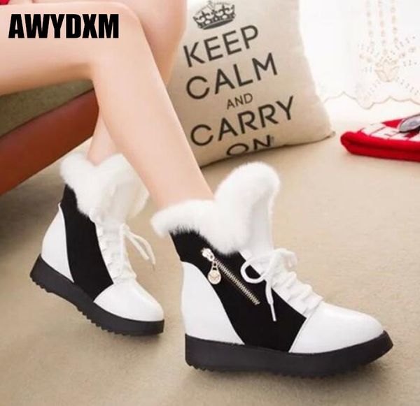 women shoes women plus velvet warm snow boots woman round toe platform lace-up ankle boot fashion patent leather boots 225, Black
women shoes women plus velvet warm snow boots woman round toe platform lace-up ankle boot fashion patent leather boots 225, Black