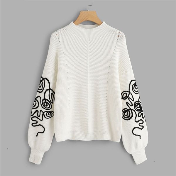 sweater women womens designer sweaters white bishop sleeve eyelet detail jumper elegant casual round neck autumn pullovers sweaters, White;black
sweater women womens designer sweaters white bishop sleeve eyelet detail jumper elegant casual round neck autumn pullovers sweaters, White;black