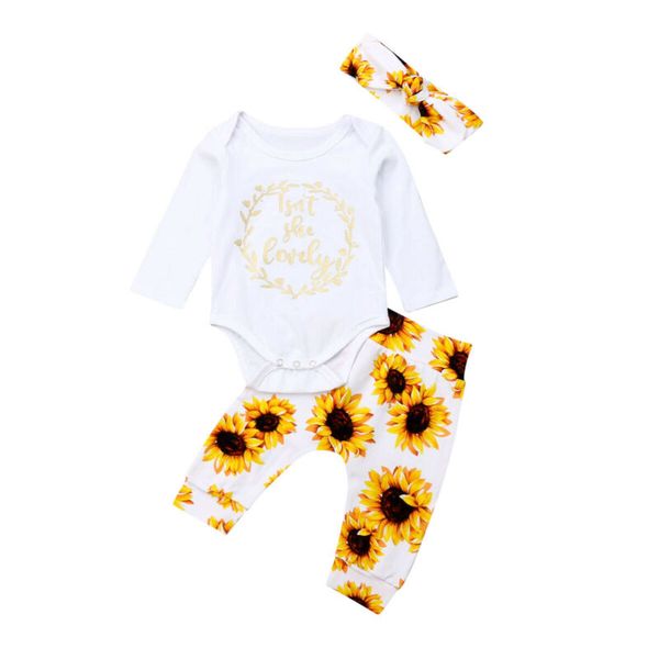 Fashion Newborn Baby Girl Autumn Clothes Tops Romper Bodysuit Sunflower Pants Outfits New Born Baby Clothes Set Infantil Menina
Fashion Newborn Baby Girl Autumn Clothes Tops Romper Bodysuit Sunflower Pants Outfits New Born Baby Clothes Set Infantil Menina
