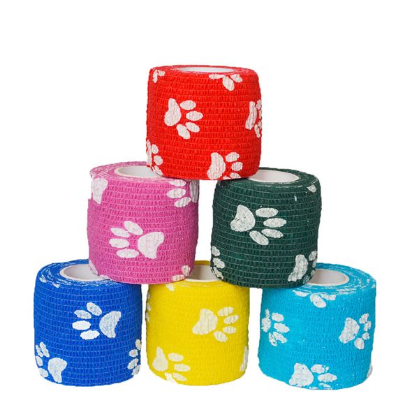 6colors 5cm*4.5m white paw outdoor bandage sports elastic multi-functional non woven wrist support self adhesive elastic tape, Black;red
6colors 5cm*4.5m white paw outdoor bandage sports elastic multi-functional non woven wrist support self adhesive elastic tape, Black;red