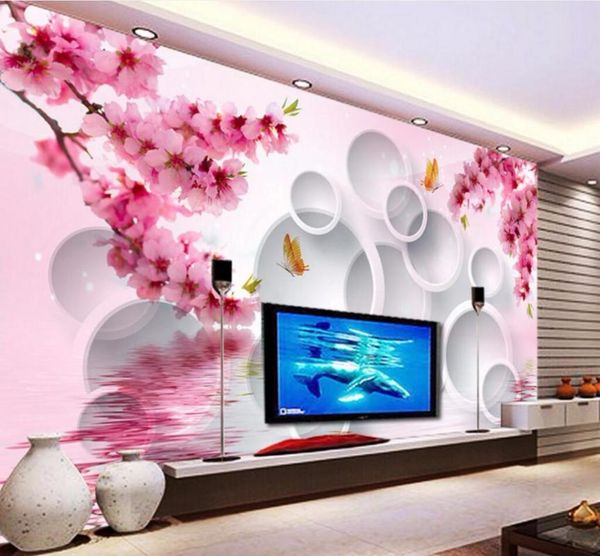 

wallpapers cjsir custom po wallpaper mural wall sticker dream plum blossom 3d tv backdrop papel de parede for walls 3 d