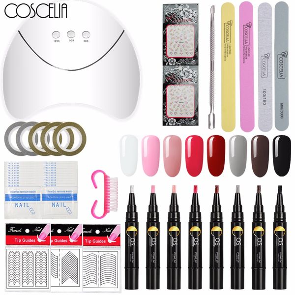 set for manicure tool 6/8 color one step gel nail polish kit manicure set with 36w nail lamp electric machine art
set for manicure tool 6/8 color one step gel nail polish kit manicure set with 36w nail lamp electric machine art
