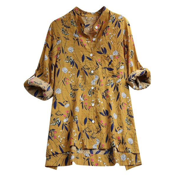 women stand collar leaves floral print asymmetrical long sleeve casual vest blouse features leaves floral print blouse #20, White
women stand collar leaves floral print asymmetrical long sleeve casual vest blouse features leaves floral print blouse #20, White