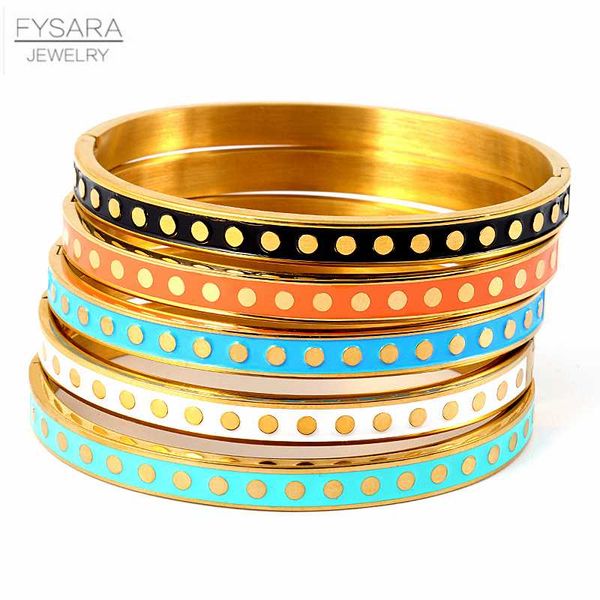 fysara colorful enamel wave point design bangles & bracelets for women round gold color bangles stainless steel wedding, Black
fysara colorful enamel wave point design bangles & bracelets for women round gold color bangles stainless steel wedding, Black