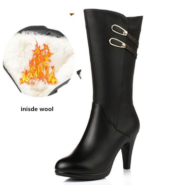 elegant fashion in-tube genuine leather boots 2019 famous new autumn winter boots stiletto heels women shoes snow, Black
elegant fashion in-tube genuine leather boots 2019 famous new autumn winter boots stiletto heels women shoes snow, Black