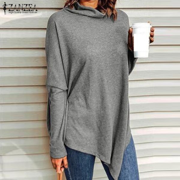 casual asymmetrical women's turtleneck blouse 2020 zanzea long sleeve solid shirts autumn female basic pullover s-5xl, White
casual asymmetrical women's turtleneck blouse 2020 zanzea long sleeve solid shirts autumn female basic pullover s-5xl, White