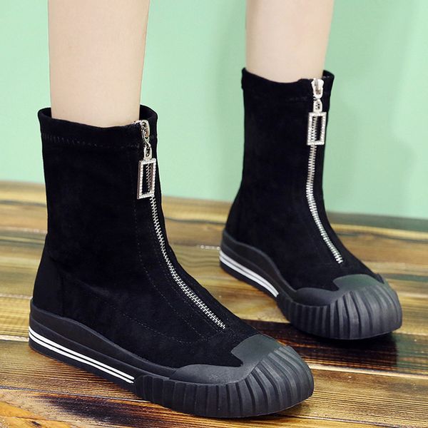 winter boots women platform booties women leisure solid round toe zipper low flat heels short boots shoes zapatos de mujer, Black
winter boots women platform booties women leisure solid round toe zipper low flat heels short boots shoes zapatos de mujer, Black