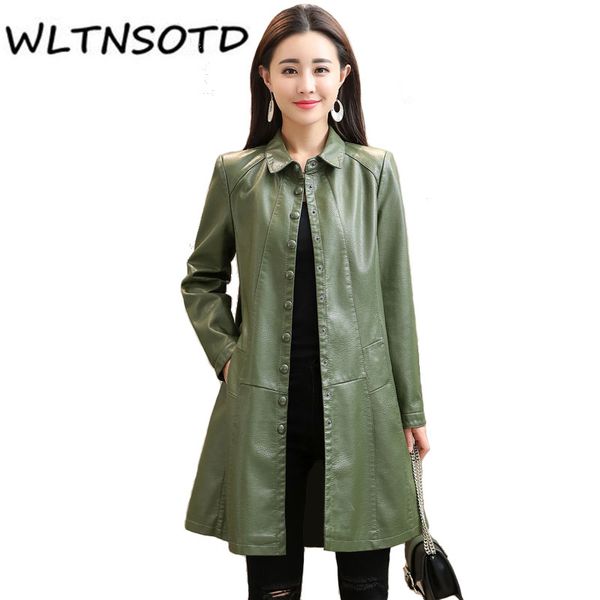 2018 new leather jacket women winter autumn long slim female single breasted fashion lapel coats ladies slim long leather coats, Black
2018 new leather jacket women winter autumn long slim female single breasted fashion lapel coats ladies slim long leather coats, Black