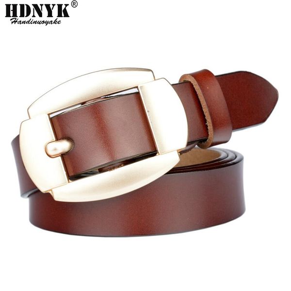 

new genuine leather women belt fashion vintage metal pin buckle belts for women cinto de couro strap female belts&cummerbunds, Black;brown