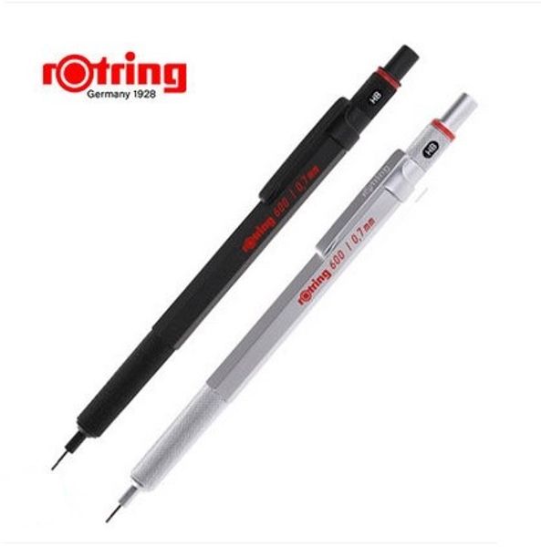 

rotring 600 0.5mm/0.7mm mechanical pencil silver/black metal automatic pencil stationery design drawing pen, Blue;orange