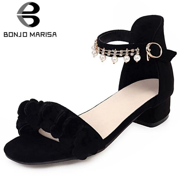 bonjomarisa sweet female floral sandals open toe pearl chain cover heel med heel sandals women party dress flock shoes woman, Black
bonjomarisa sweet female floral sandals open toe pearl chain cover heel med heel sandals women party dress flock shoes woman, Black