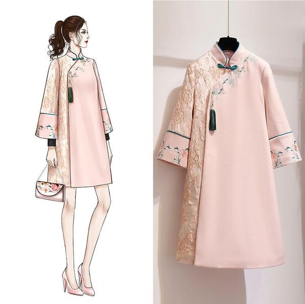 improvement woollen long robe cheongsam lady china national style gown retro improved elegant cheongsam autumn winter warm dress, Red
improvement woollen long robe cheongsam lady china national style gown retro improved elegant cheongsam autumn winter warm dress, Red