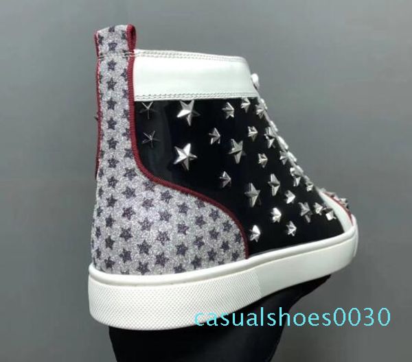 new men women designer black sneakers brand red bottom designer mens luxury shoes genuine leather white spiked toe flats 30c
new men women designer black sneakers brand red bottom designer mens luxury shoes genuine leather white spiked toe flats 30c