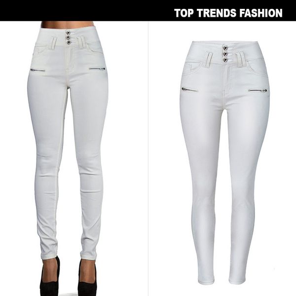 fashion zipper pockets denim jeans womens button slim high waisted ankle- length jeans skinny pure color pencil pants, Blue
fashion zipper pockets denim jeans womens button slim high waisted ankle- length jeans skinny pure color pencil pants, Blue