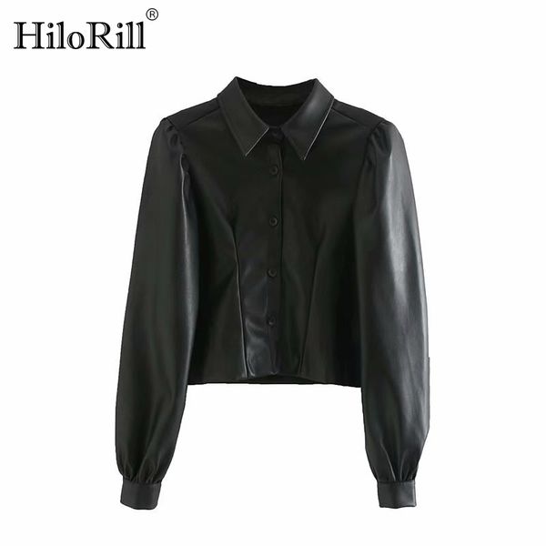 fashion women pu leather black blouse puff long sleeve elegant shirt pleated turn down collar stylish ladies roupa feminina, White
fashion women pu leather black blouse puff long sleeve elegant shirt pleated turn down collar stylish ladies roupa feminina, White