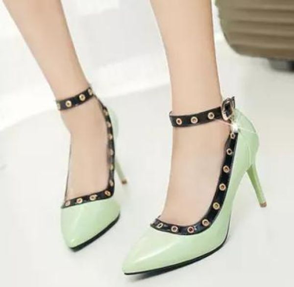 2019 rivet women's shoes in spring and autumn with new style high heel fine heel pointed end@72, Black
2019 rivet women's shoes in spring and autumn with new style high heel fine heel pointed end@72, Black