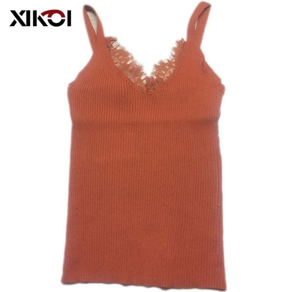xikoi knitted tank women thread vest lace v neck long tank blouse solid color camis beige fitness sweater, White;black
xikoi knitted tank women thread vest lace v neck long tank blouse solid color camis beige fitness sweater, White;black