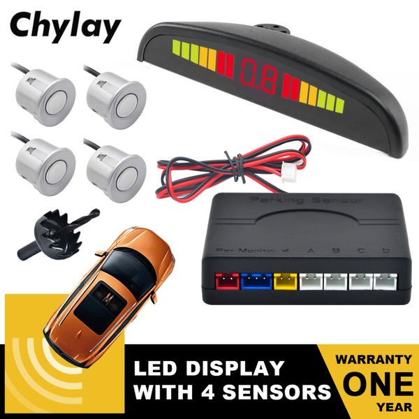 

auto led parking sensor kit with 4 sensors reverse backup backlight display car parktronic radar monitor detector system