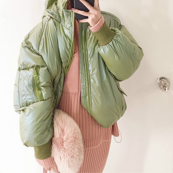 2019 new zipper puffy jacket cotton padded coat winter women female korean warm bright color hat bread clothes woman g319, Black
2019 new zipper puffy jacket cotton padded coat winter women female korean warm bright color hat bread clothes woman g319, Black