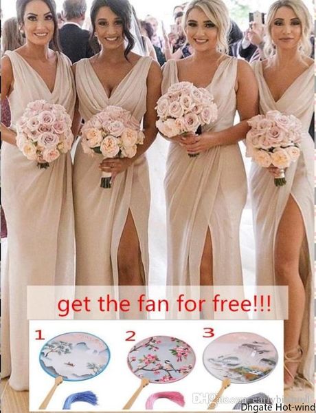champagne bridesmaid dresses chiffon deep v neck front side split plus size maid of honor gown wedding guest dress bc0219, White;pink
champagne bridesmaid dresses chiffon deep v neck front side split plus size maid of honor gown wedding guest dress bc0219, White;pink