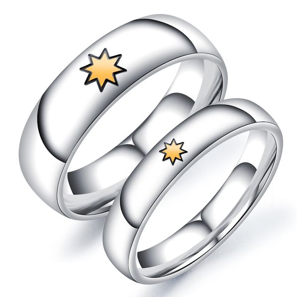 sleek minimalist style stars couple ring men and women commemorative titanium steel ring jewelry gift 3-gj667, Silver
sleek minimalist style stars couple ring men and women commemorative titanium steel ring jewelry gift 3-gj667, Silver