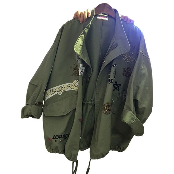women's jackets 2021 oversize cotton jacket women loose outerwear spring autumn embroidery rivet casual plus size 5xl cozy windbreaker, Black;brown
women's jackets 2021 oversize cotton jacket women loose outerwear spring autumn embroidery rivet casual plus size 5xl cozy windbreaker, Black;brown