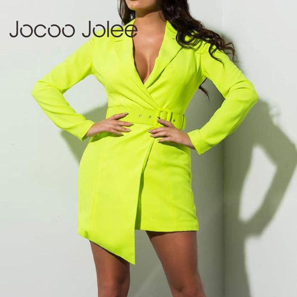 women's suits & blazers jocoo jolee women 2021 fashionable neon blazer autumn long sleeve deep v neck jackets female slim coats outwear, White;black
women's suits & blazers jocoo jolee women 2021 fashionable neon blazer autumn long sleeve deep v neck jackets female slim coats outwear, White;black