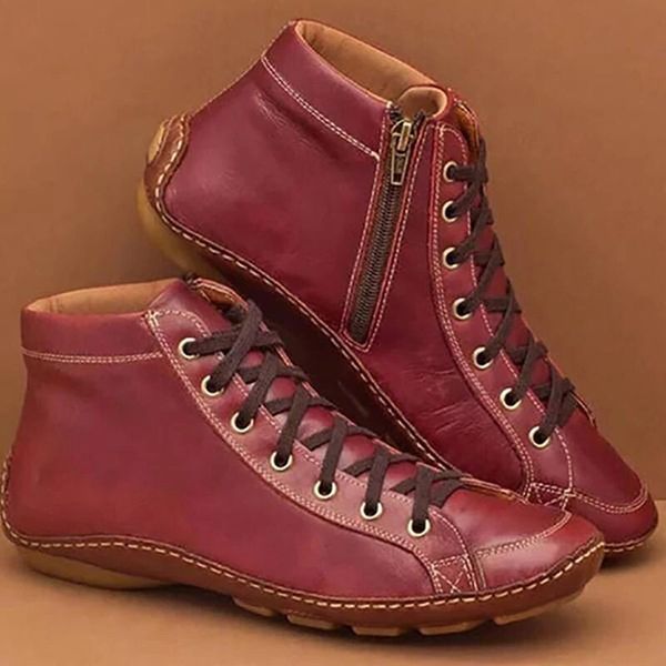 women winter cotton warm flat cross lace up ankle boots vintage ladies pu zip woman shoes female botas mujer women short boot, Black
women winter cotton warm flat cross lace up ankle boots vintage ladies pu zip woman shoes female botas mujer women short boot, Black