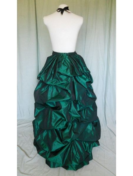 green taffeta victorian bustle skirt, Black
green taffeta victorian bustle skirt, Black