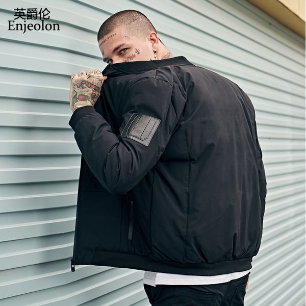enjeolon brand winter men coat parka coat men cotton padded hooded jacket male thick quilted plus size 3xl warm mf0006, Black
enjeolon brand winter men coat parka coat men cotton padded hooded jacket male thick quilted plus size 3xl warm mf0006, Black