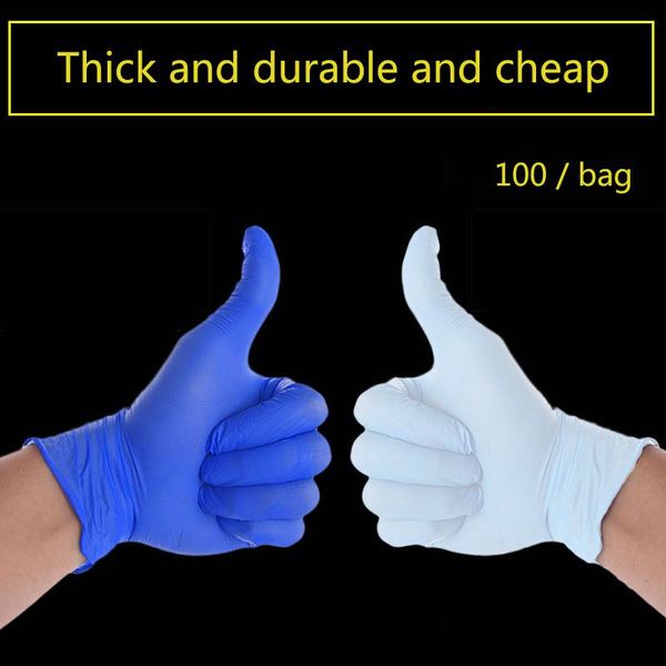 disposable gloves thick and durable nitrile rubber latex blue bag catering beauty oil and acid resistance, White
disposable gloves thick and durable nitrile rubber latex blue bag catering beauty oil and acid resistance, White