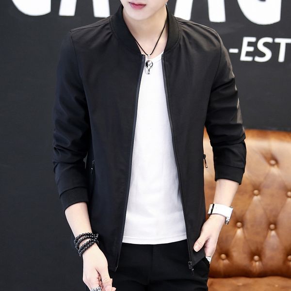 men's jackets spring and autumn youth men trendy pure color long sleeve zipper windproof baseball collar slim fit casual jacket outerw, Black;brown
men's jackets spring and autumn youth men trendy pure color long sleeve zipper windproof baseball collar slim fit casual jacket outerw, Black;brown