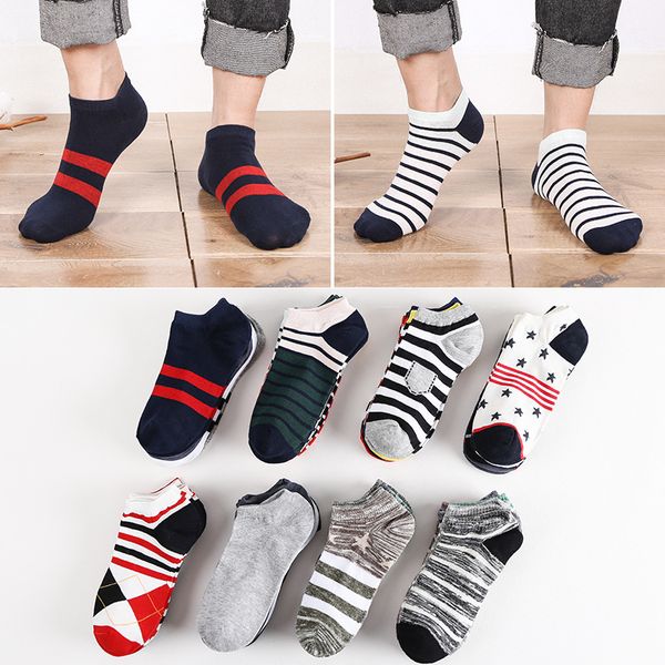 5 pairs / lot plus size sports men's sock spring summer breathable fitted striped patchwork ankle socks gifts happy male meias, Black
5 pairs / lot plus size sports men's sock spring summer breathable fitted striped patchwork ankle socks gifts happy male meias, Black