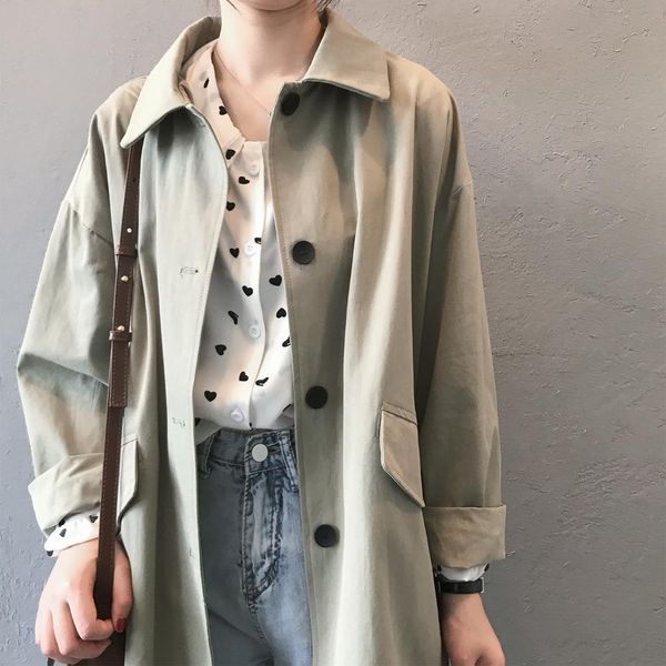 style women trench coat 2019 autumn outwear windbreaker long sleeve safari clothes loose coat female casual oat, Tan;black
style women trench coat 2019 autumn outwear windbreaker long sleeve safari clothes loose coat female casual oat, Tan;black