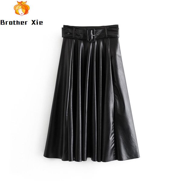 faux leather skirt women elegant tie belt high waist long pleated skirts vintage a-line midi skirt 2020 spring, Black
faux leather skirt women elegant tie belt high waist long pleated skirts vintage a-line midi skirt 2020 spring, Black