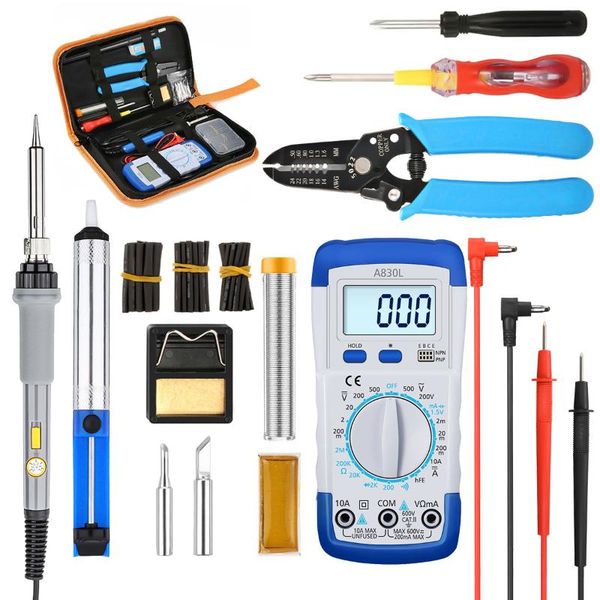 10pcs/set adjustable temperature electric soldering iron kit 110v 220v 60w tips heating welding tools with multimeter eu/us plug
10pcs/set adjustable temperature electric soldering iron kit 110v 220v 60w tips heating welding tools with multimeter eu/us plug