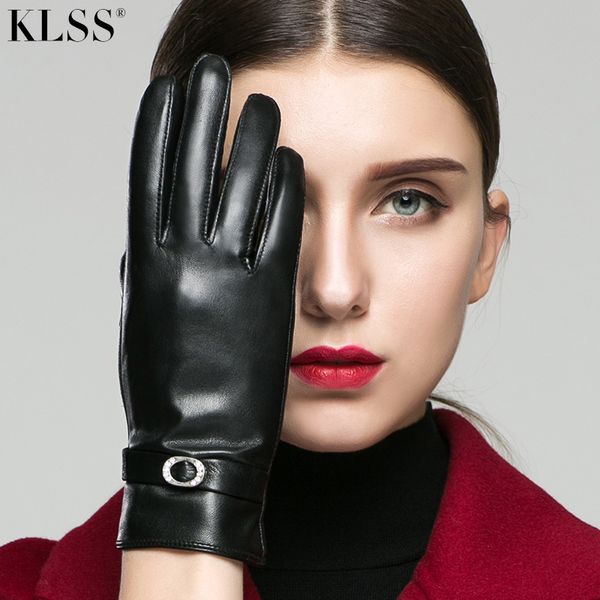 klss brand genuine leather women gloves winter plus velvet fashion elegant rhinestones goatskin glove 272, Blue;gray
klss brand genuine leather women gloves winter plus velvet fashion elegant rhinestones goatskin glove 272, Blue;gray