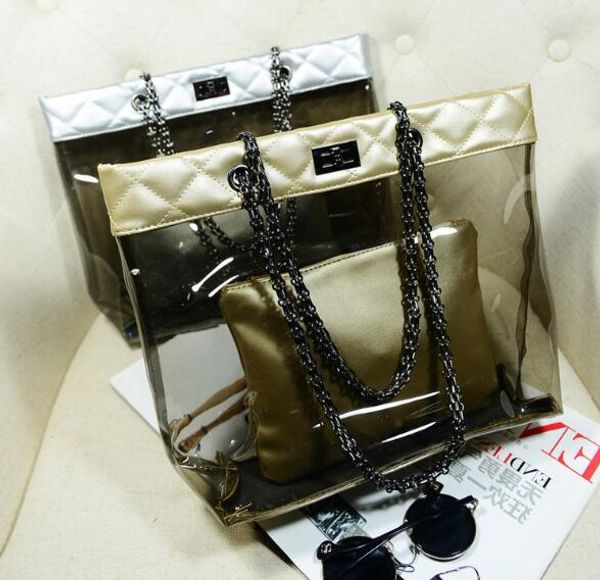 desinger pvc transparent bags fashion gold beach waterproof bags high capacity shoulder bags women chains composite bag 6 colors i
desinger pvc transparent bags fashion gold beach waterproof bags high capacity shoulder bags women chains composite bag 6 colors i