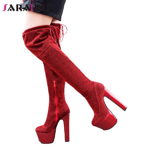 sarairis new 33-43 party shining thigh high boots lady high heel shoes woman winter platform over knee boots women, Black
sarairis new 33-43 party shining thigh high boots lady high heel shoes woman winter platform over knee boots women, Black
