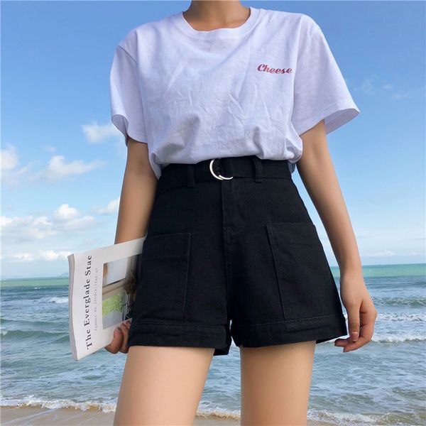 s-xl 3 colors 2019 summer korean style high waist shorts feminino denim shorts black jeans womens casual a line (z6282, White;black
s-xl 3 colors 2019 summer korean style high waist shorts feminino denim shorts black jeans womens casual a line (z6282, White;black