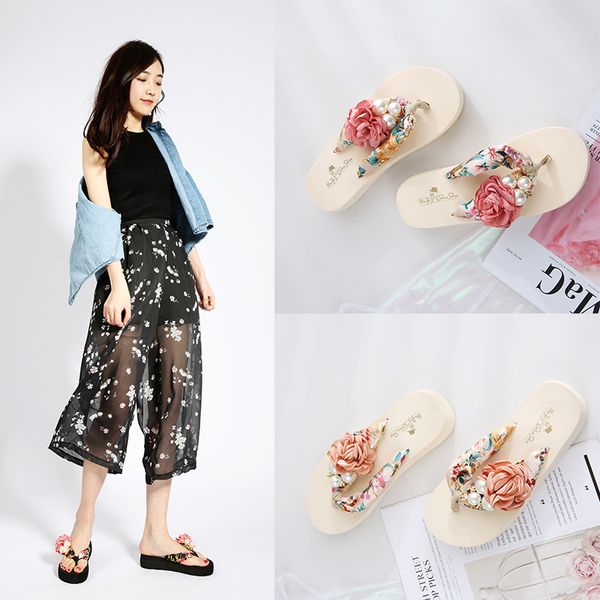 korean-style flat-style silk fabrics pearl flower cute flip-flops women's sandals 9605d, Black
korean-style flat-style silk fabrics pearl flower cute flip-flops women's sandals 9605d, Black