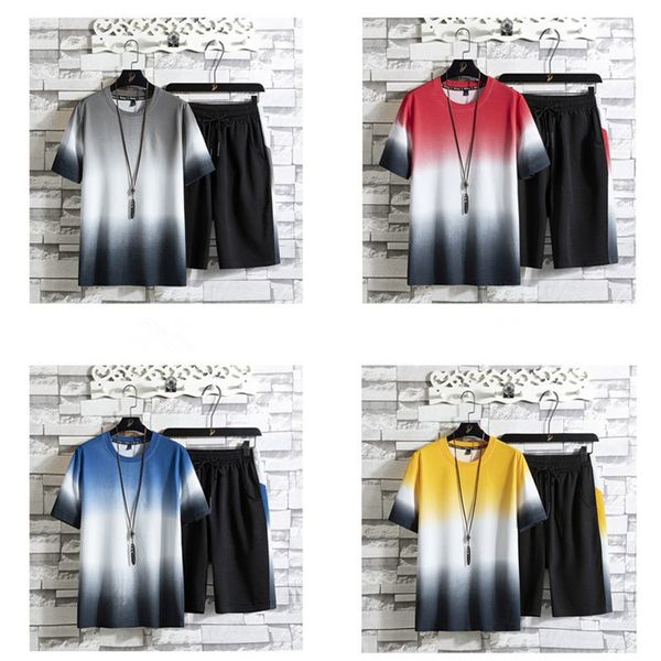 gradient color mens designer tracksuits short sleeve 2 piece suits casual crew neck pocket male clothes, Gray
gradient color mens designer tracksuits short sleeve 2 piece suits casual crew neck pocket male clothes, Gray