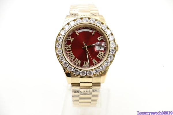 yellow gold day-date red face big diamond watch men automatic sapphire 18k original clasp mechanical wristwatc, Slivery;brown
yellow gold day-date red face big diamond watch men automatic sapphire 18k original clasp mechanical wristwatc, Slivery;brown