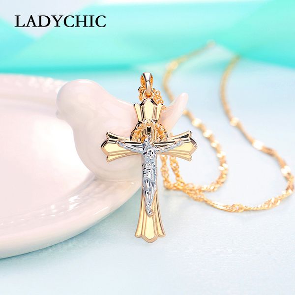 ladychic crucifix jesus gold cross necklace for women men classic christian cross pendant church accessories dropshipping ln1069, Silver
ladychic crucifix jesus gold cross necklace for women men classic christian cross pendant church accessories dropshipping ln1069, Silver