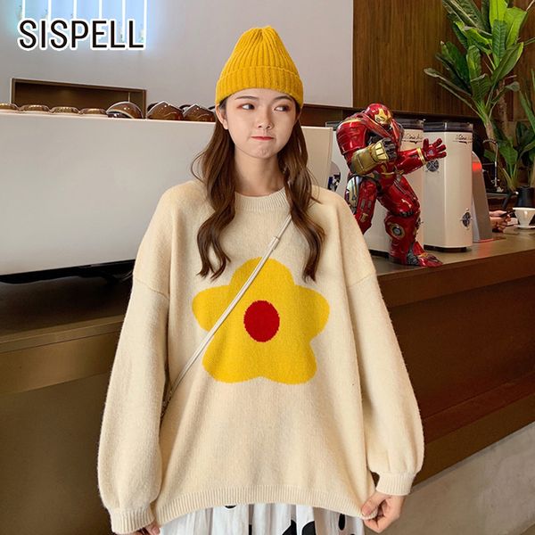 sispell casual floral sweater for female o neck long sleeve pullovers hit color loose autumn women's sweaters fashion 2019 tide, White;black
sispell casual floral sweater for female o neck long sleeve pullovers hit color loose autumn women's sweaters fashion 2019 tide, White;black