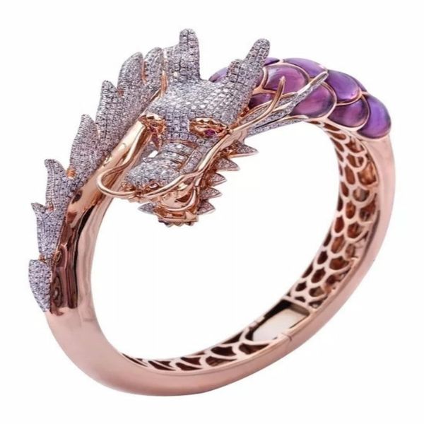 new domineering dragon zircon ring european and american punk wind plated 18k rose gold two-tone ring, Silver
new domineering dragon zircon ring european and american punk wind plated 18k rose gold two-tone ring, Silver