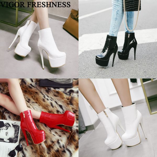 vigor freshness women boots 15cm heels woman boots stiletto party shoes platform patent leather winter shoes autumn my451, Black
vigor freshness women boots 15cm heels woman boots stiletto party shoes platform patent leather winter shoes autumn my451, Black