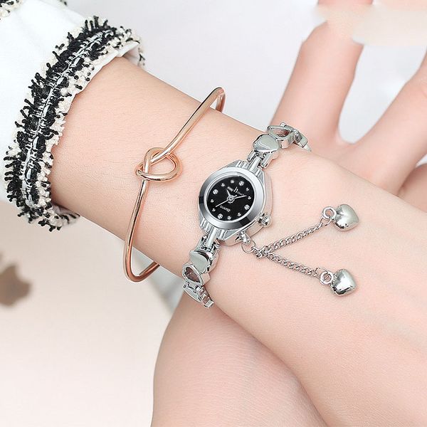 heart-shaped bracelet watch ladies models waterproof quartz watch peach heart pendant ladies bracelet, Slivery;brown
heart-shaped bracelet watch ladies models waterproof quartz watch peach heart pendant ladies bracelet, Slivery;brown