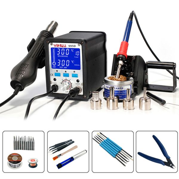 yihua 995d 2 in 1 smd rework station with soldering iron air rework solder soldering station heat gun dismantling welding
yihua 995d 2 in 1 smd rework station with soldering iron air rework solder soldering station heat gun dismantling welding